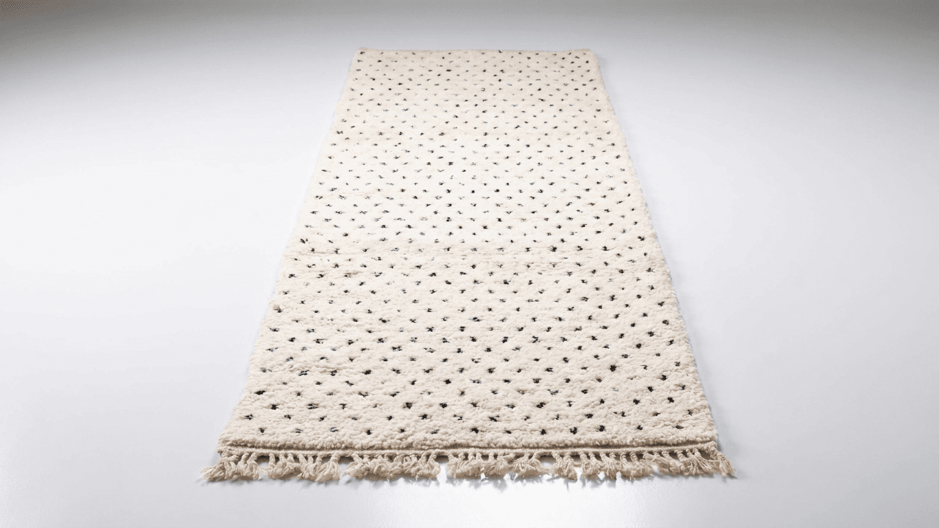Ivory Flecked Beni Ourain Runner Rug