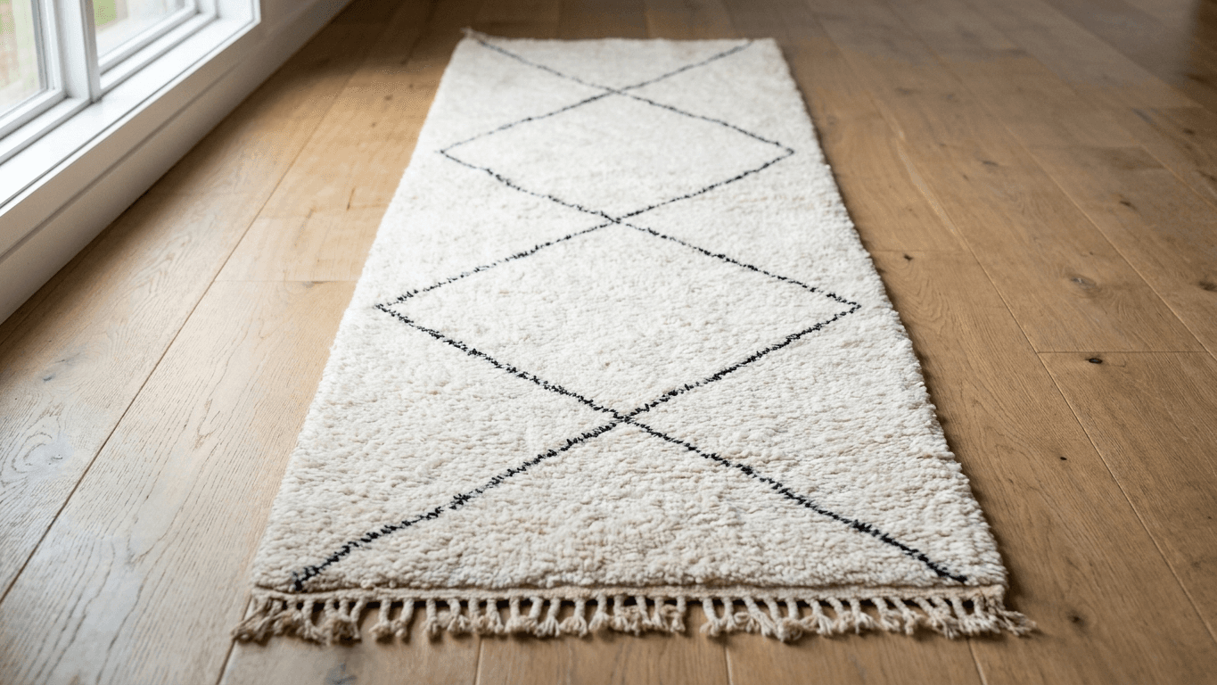 Ivory Diamond Beni Ourain Rug