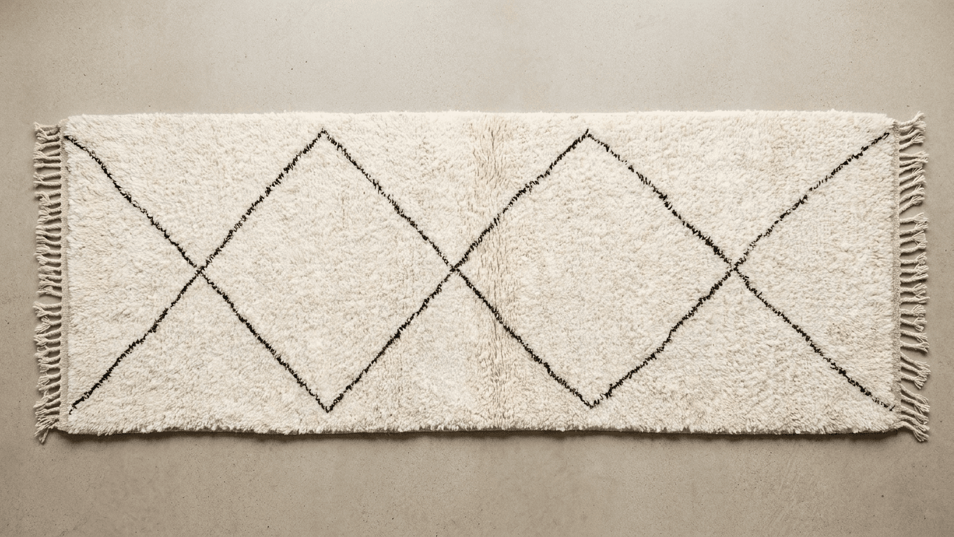 Ivory Diamond Beni Ourain Rug