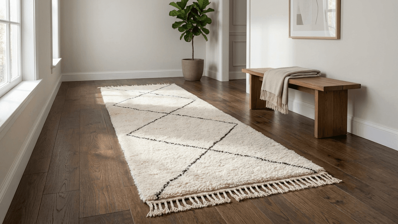 Ivory Diamond Beni Ourain Rug