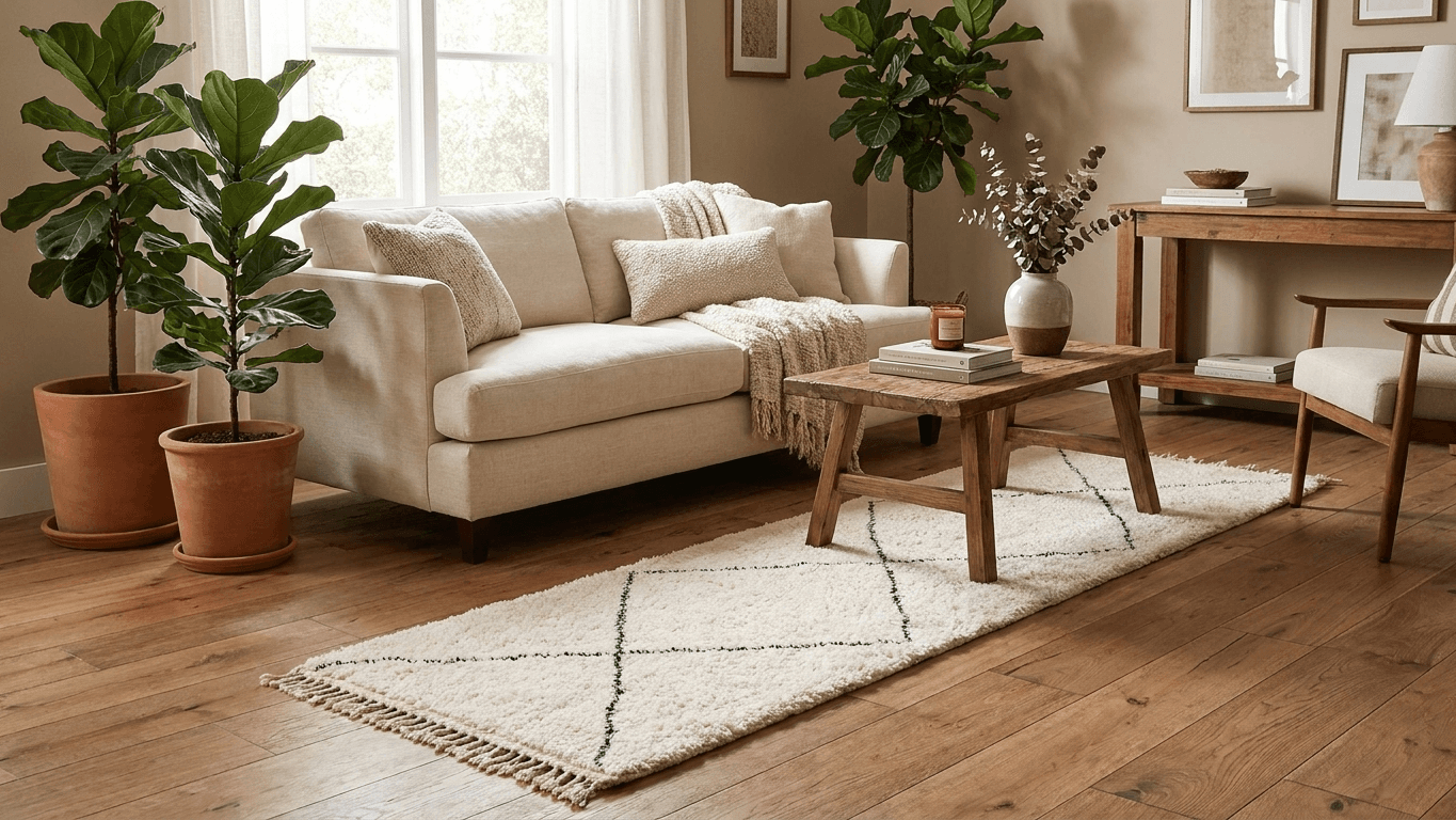 Ivory Diamond Beni Ourain Rug