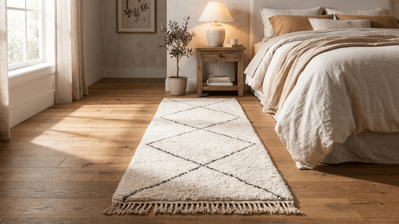 Ivory Diamond Beni Ourain Rug