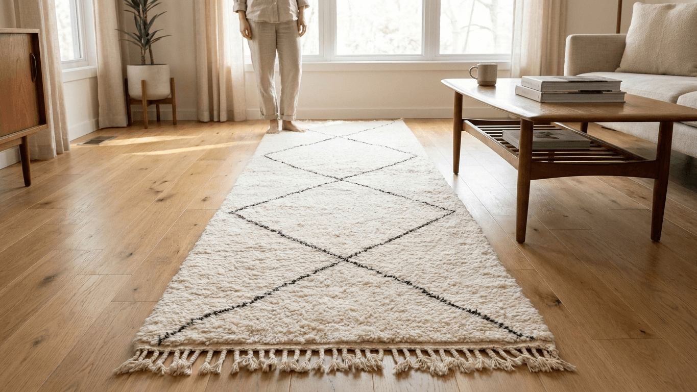 Ivory Diamond Beni Ourain Rug