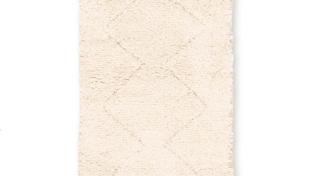 Ivory Fringed Diamond Beni Ourain Rug