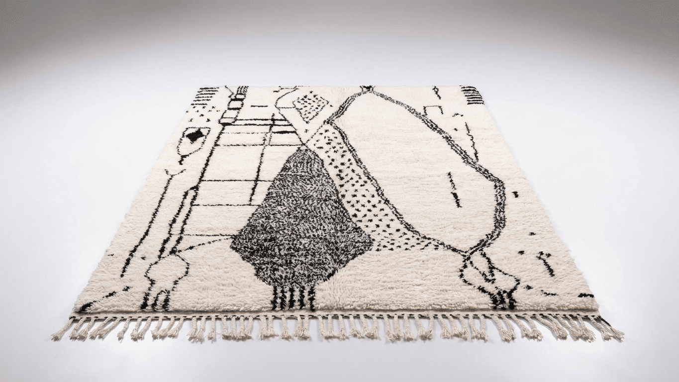 Ivory Linework Azilal Rug