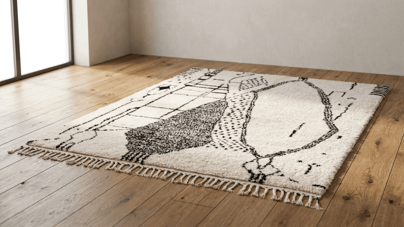 Ivory Linework Azilal Rug