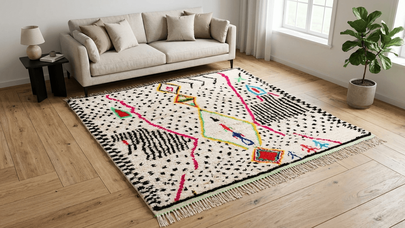 Neutral Diamond Azilal Rug