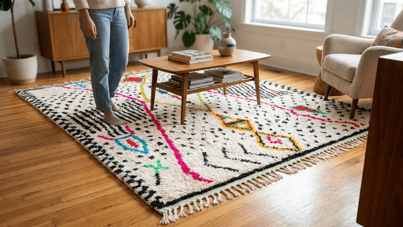Neutral Diamond Azilal Rug