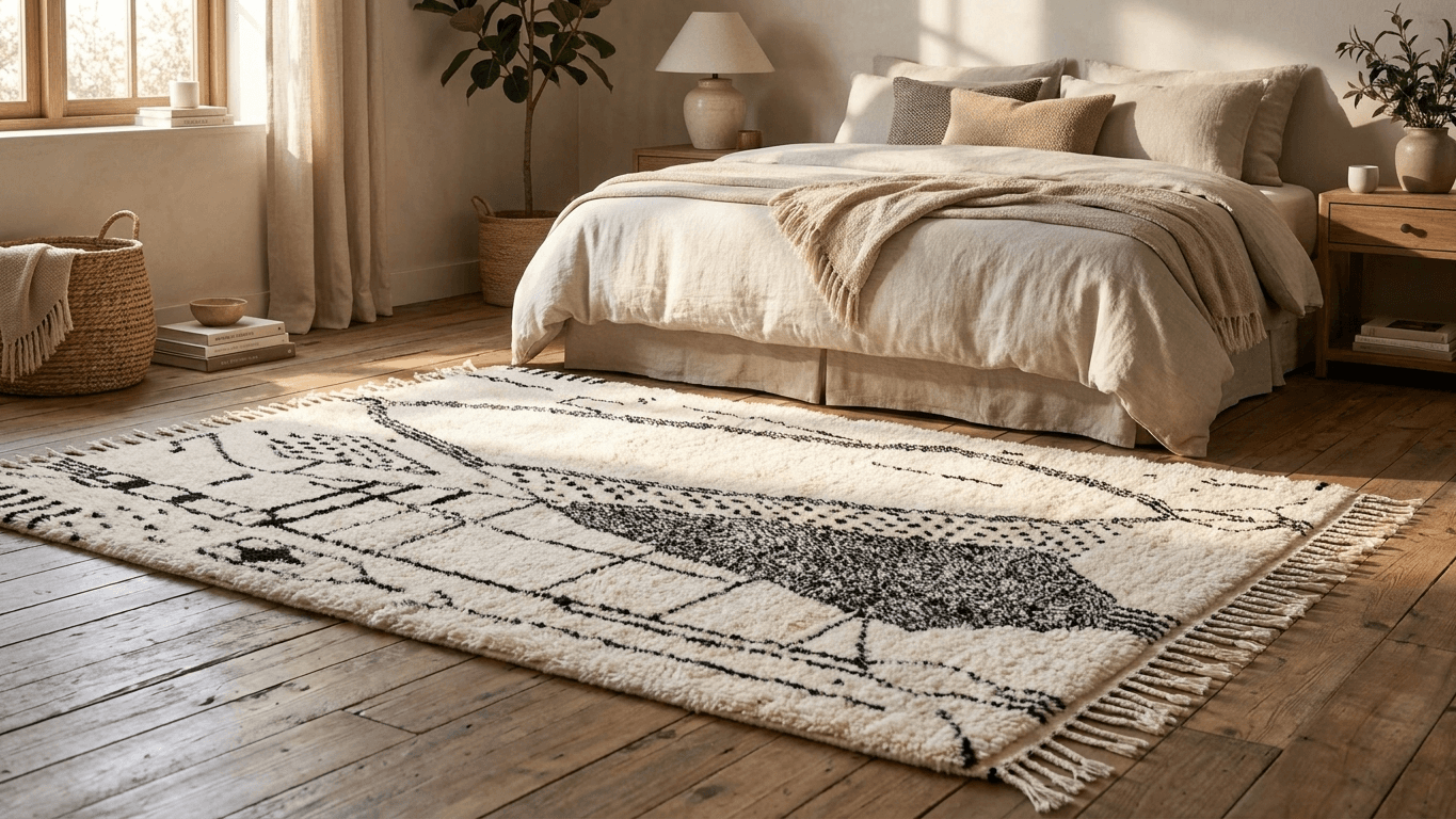 Ivory Linework Azilal Rug