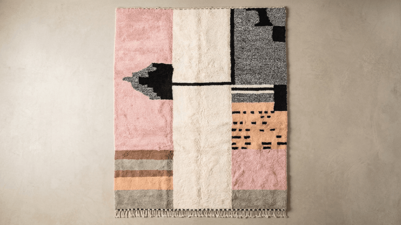 Handmade Wool Rug Boho Modern Living Room