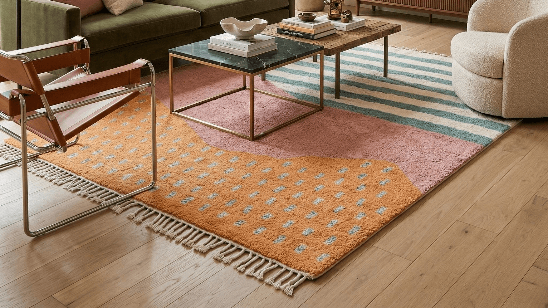 Handmade Wool Beni Ourain Rug Boho Home Decor