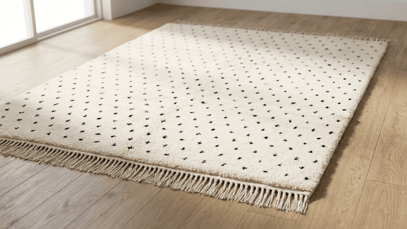 Ivory Speckled Beni Ourain Rug