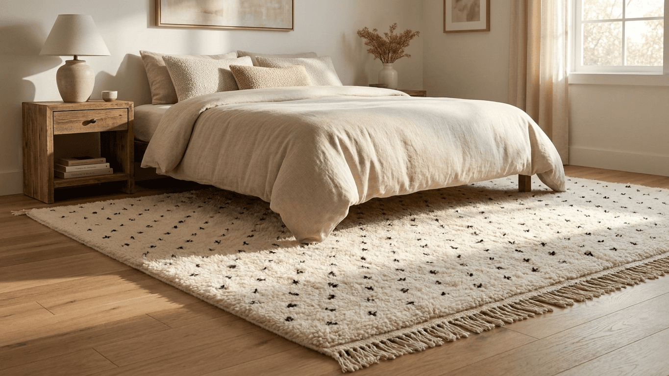 Ivory Speckled Beni Ourain Rug