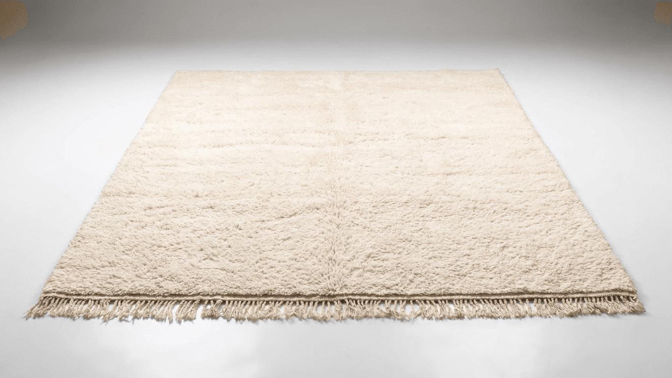 Ivory Shag Beni Ourain Rug