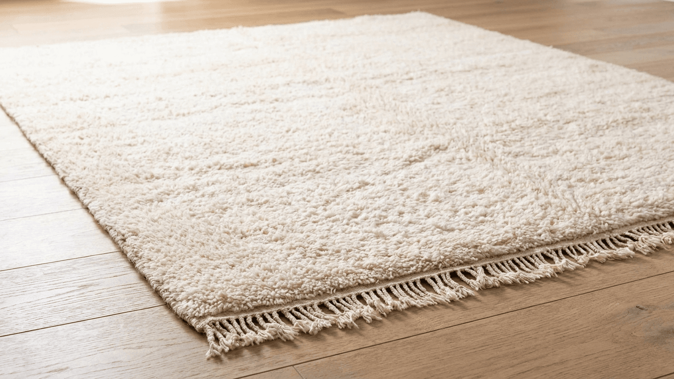 Ivory Shag Beni Ourain Rug
