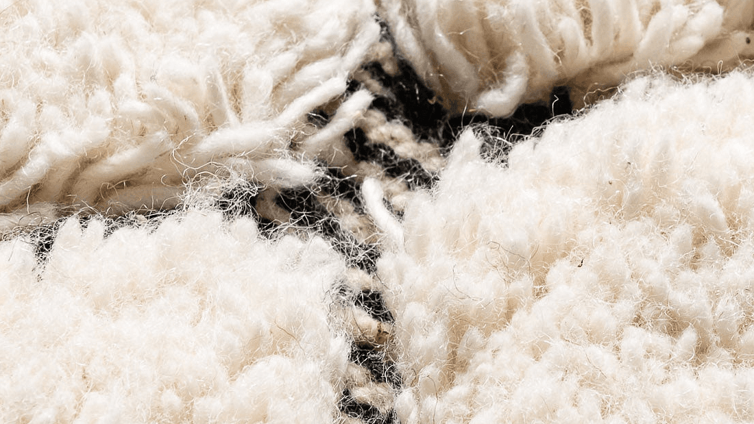 Handmade Wool Rug  Beni Ourain Boho Living Room