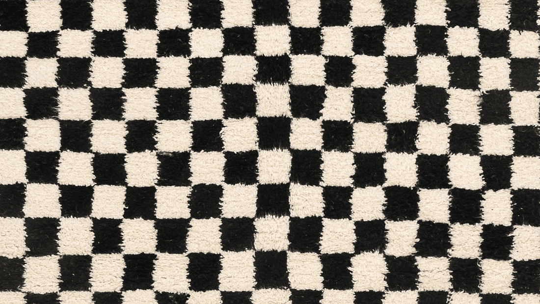 Black Checkerboard Beni Ourain Rug