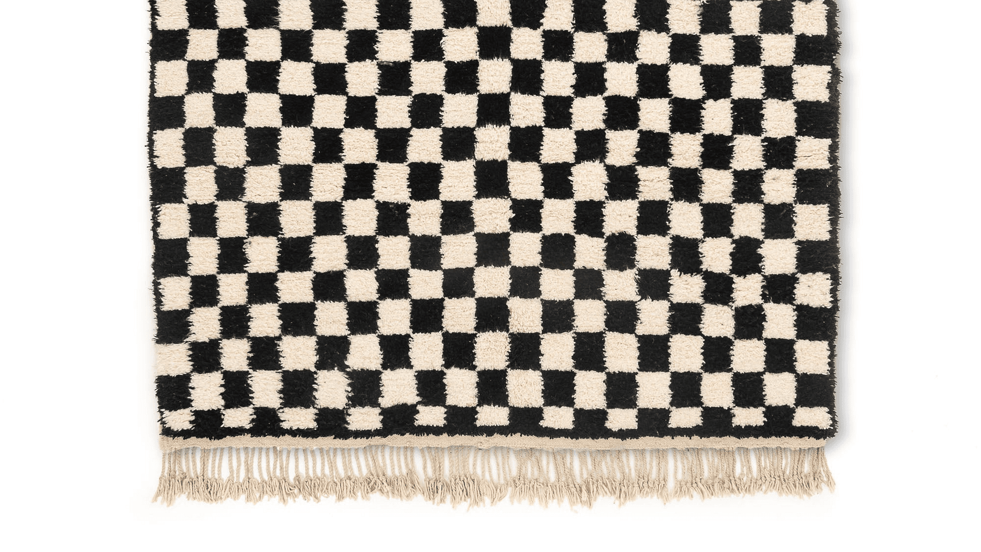 Black Checkerboard Beni Ourain Rug