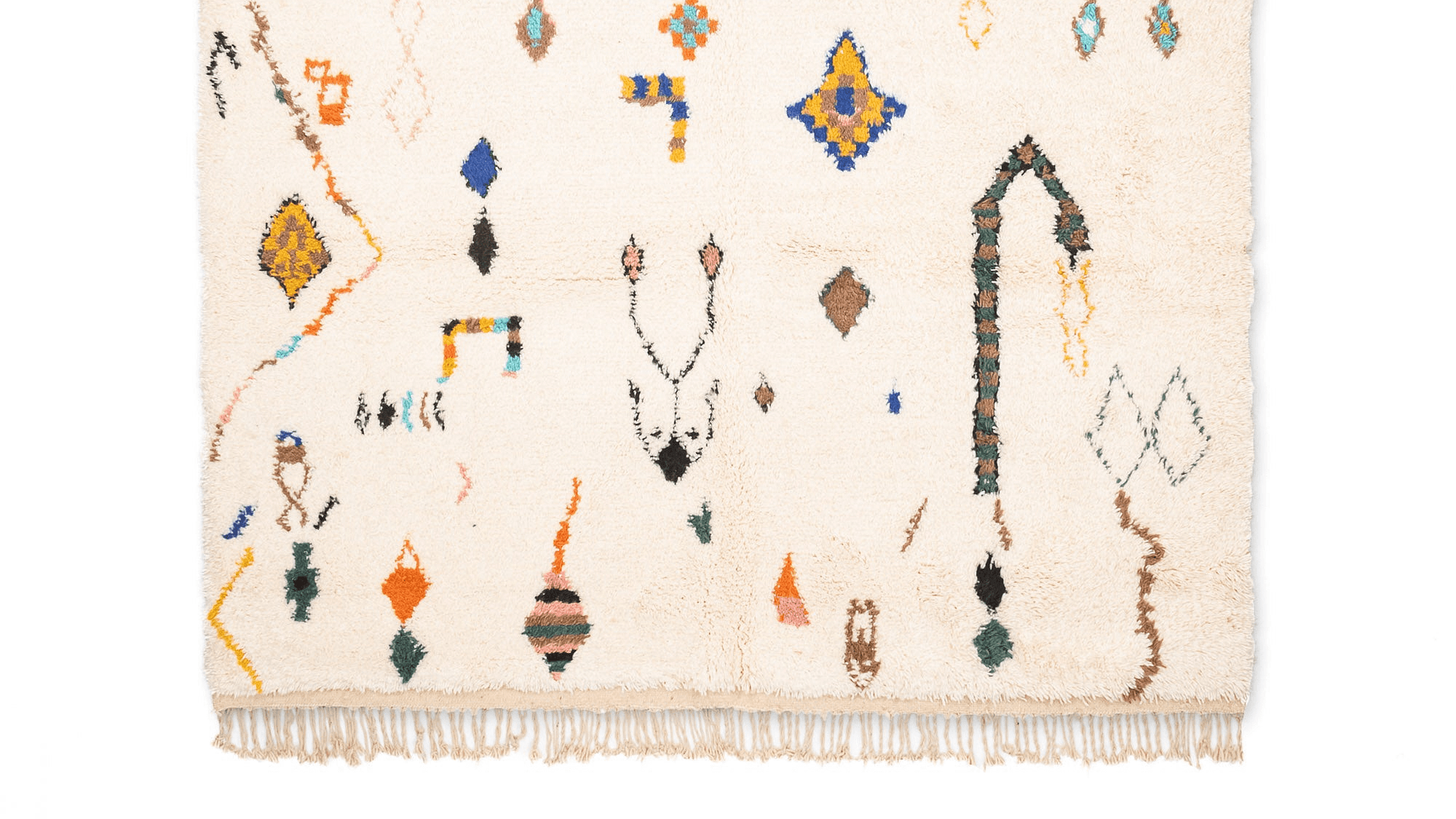 Handmade Wool Rug Beni Ourain  Boho Living Room Decor