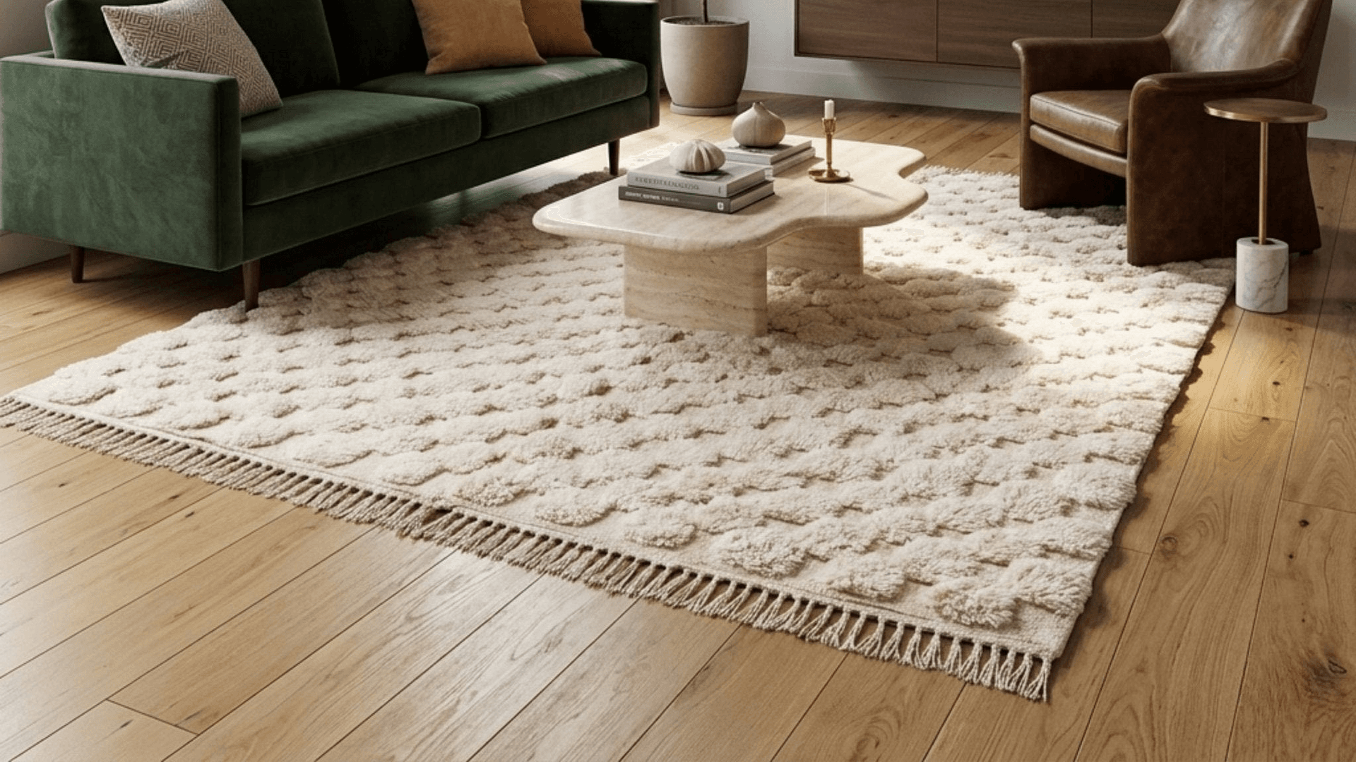 Handmade Wool Rug Boho Living Room Decor