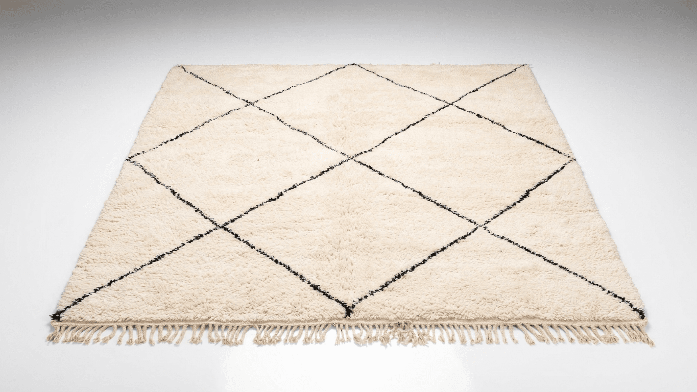 Handmade Wool Rugs  Beni Ourain Boho Living Room Decor