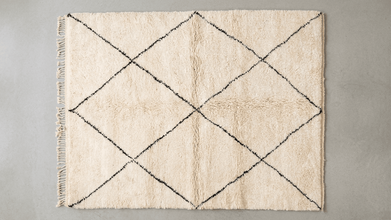 Handmade Wool Rugs  Beni Ourain Boho Living Room Decor