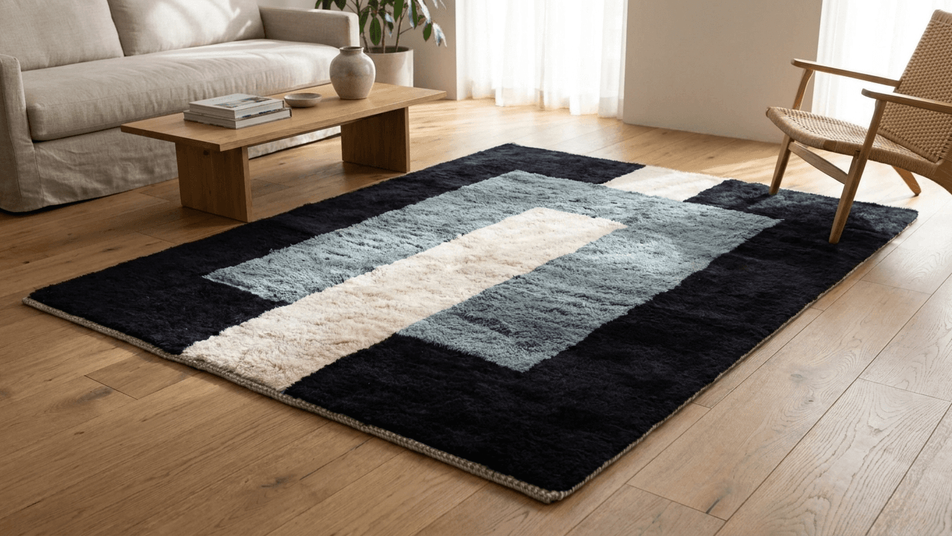 Handmade Wool Rug Beni Mrirt  Boho Decor