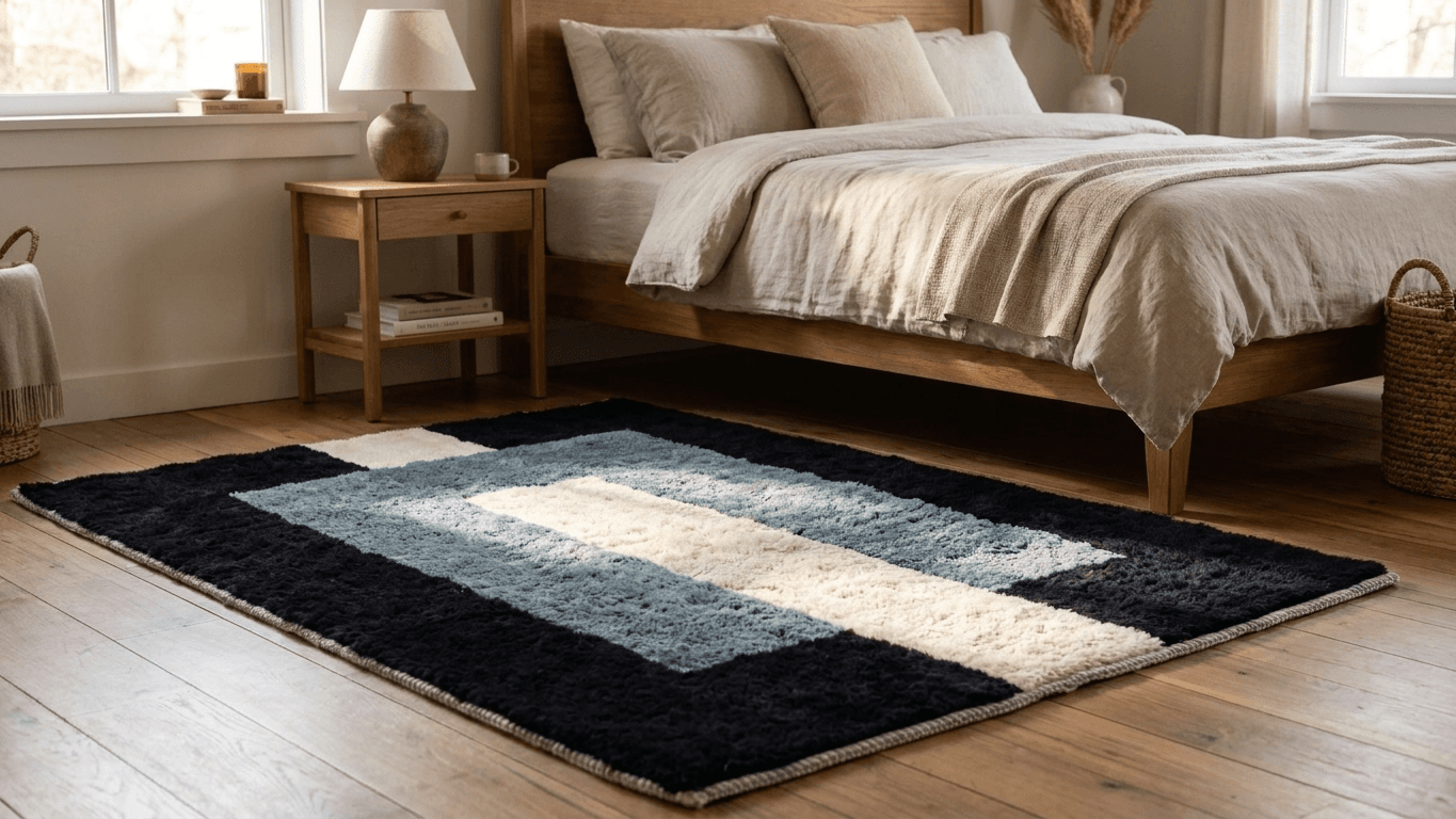 Handmade Wool Rug Beni Mrirt  Boho Decor