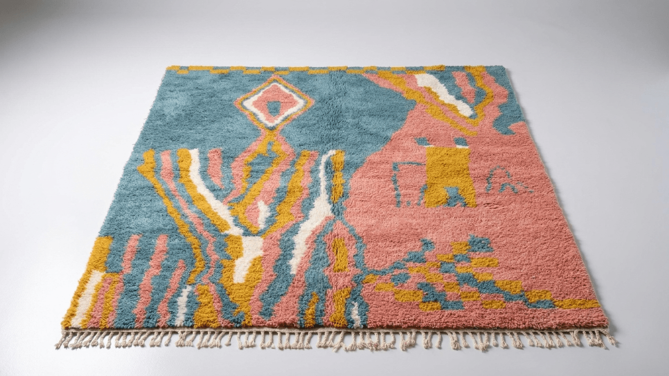 Handmade Wool Rugs  Boho Living Room Decor