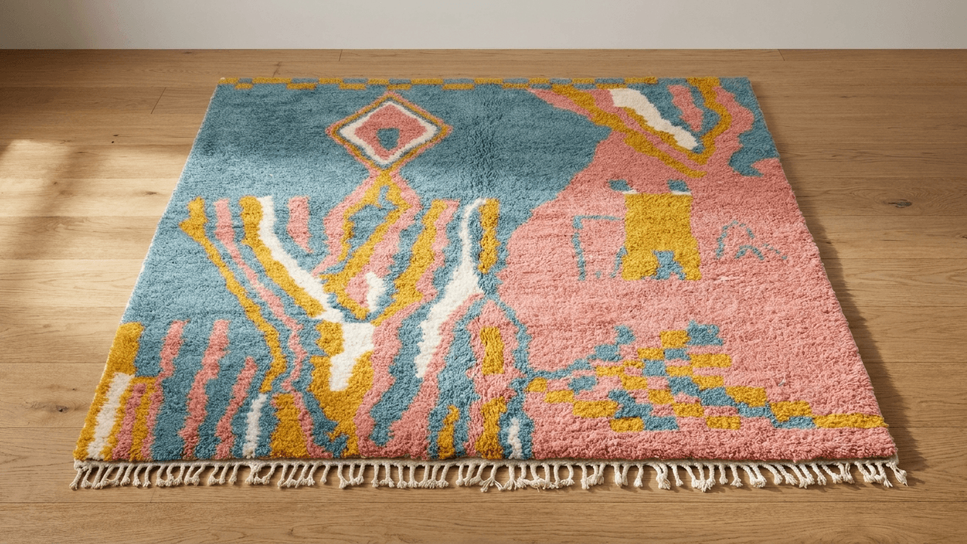 Handmade Wool Rugs  Boho Living Room Decor