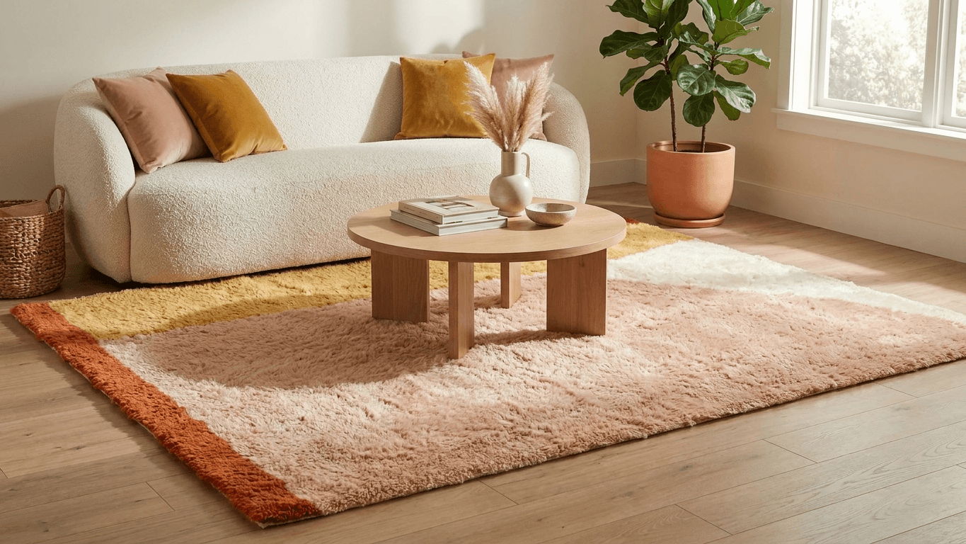 Handmade Wool Rug  Boho Living Room Decor