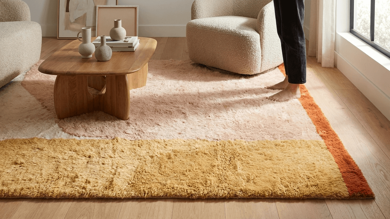 Handmade Wool Rug  Boho Living Room Decor