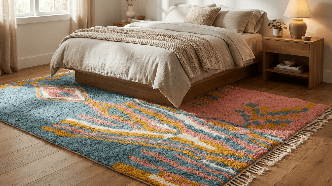 Handmade Wool Rugs  Boho Living Room Decor