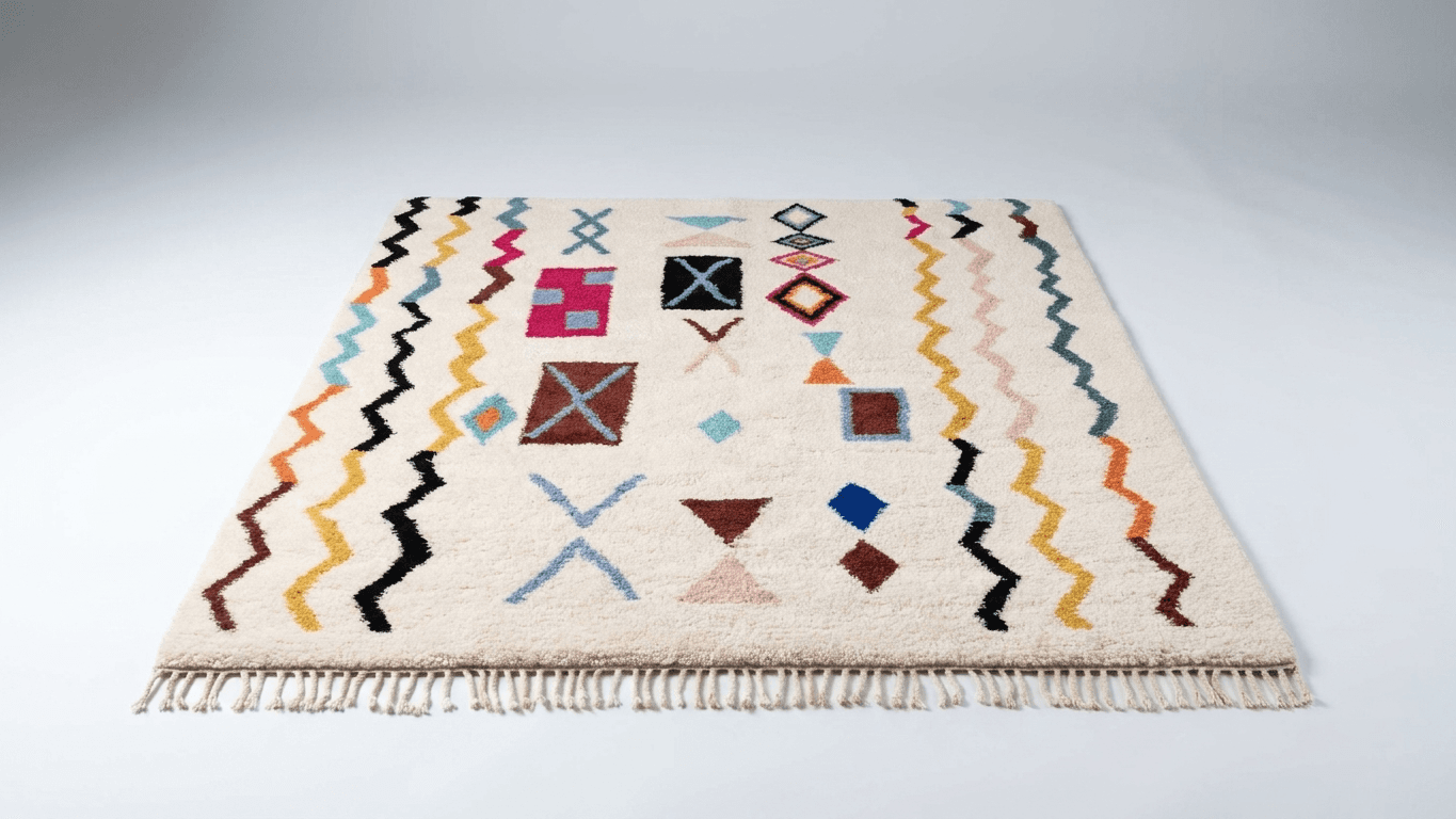 Handmade Wool Rug  Boho Living Room Decor