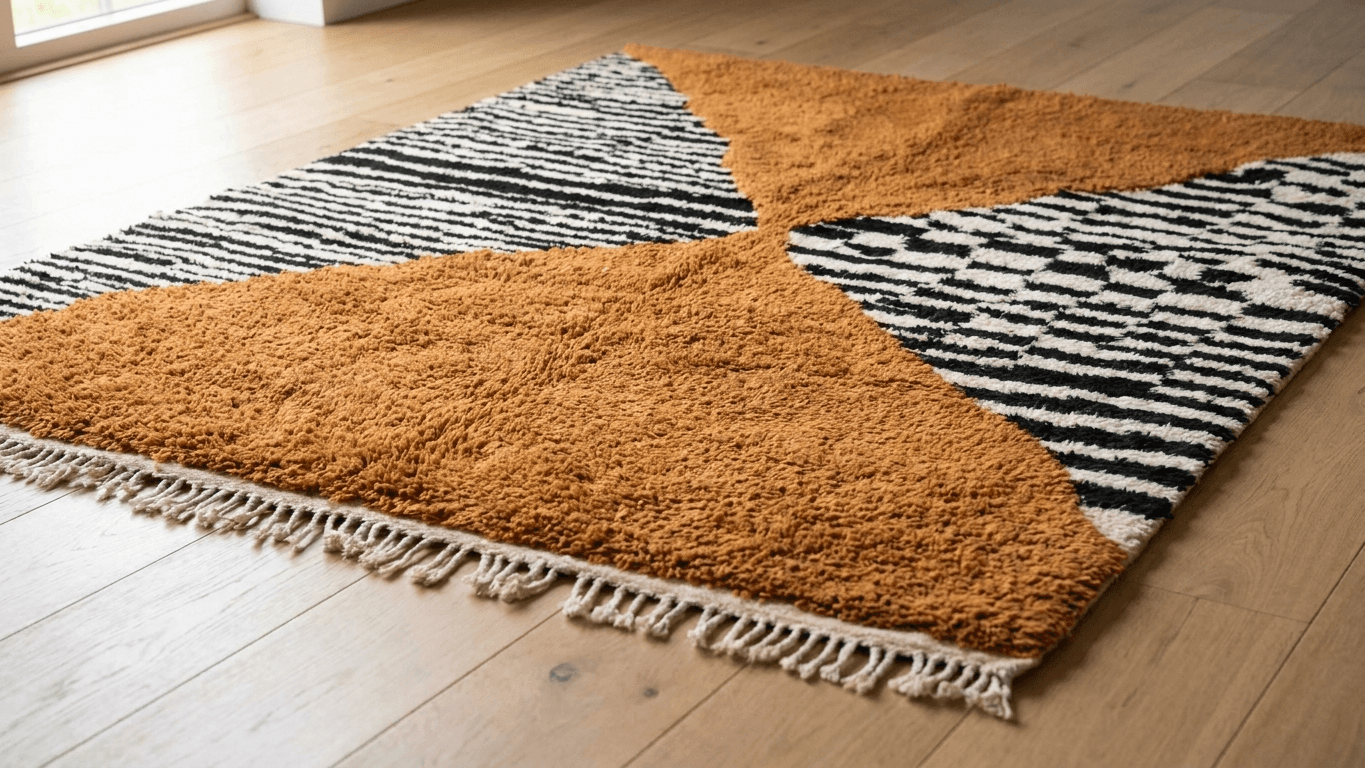 Handmade Wool Rug  Boho Living Room Decor