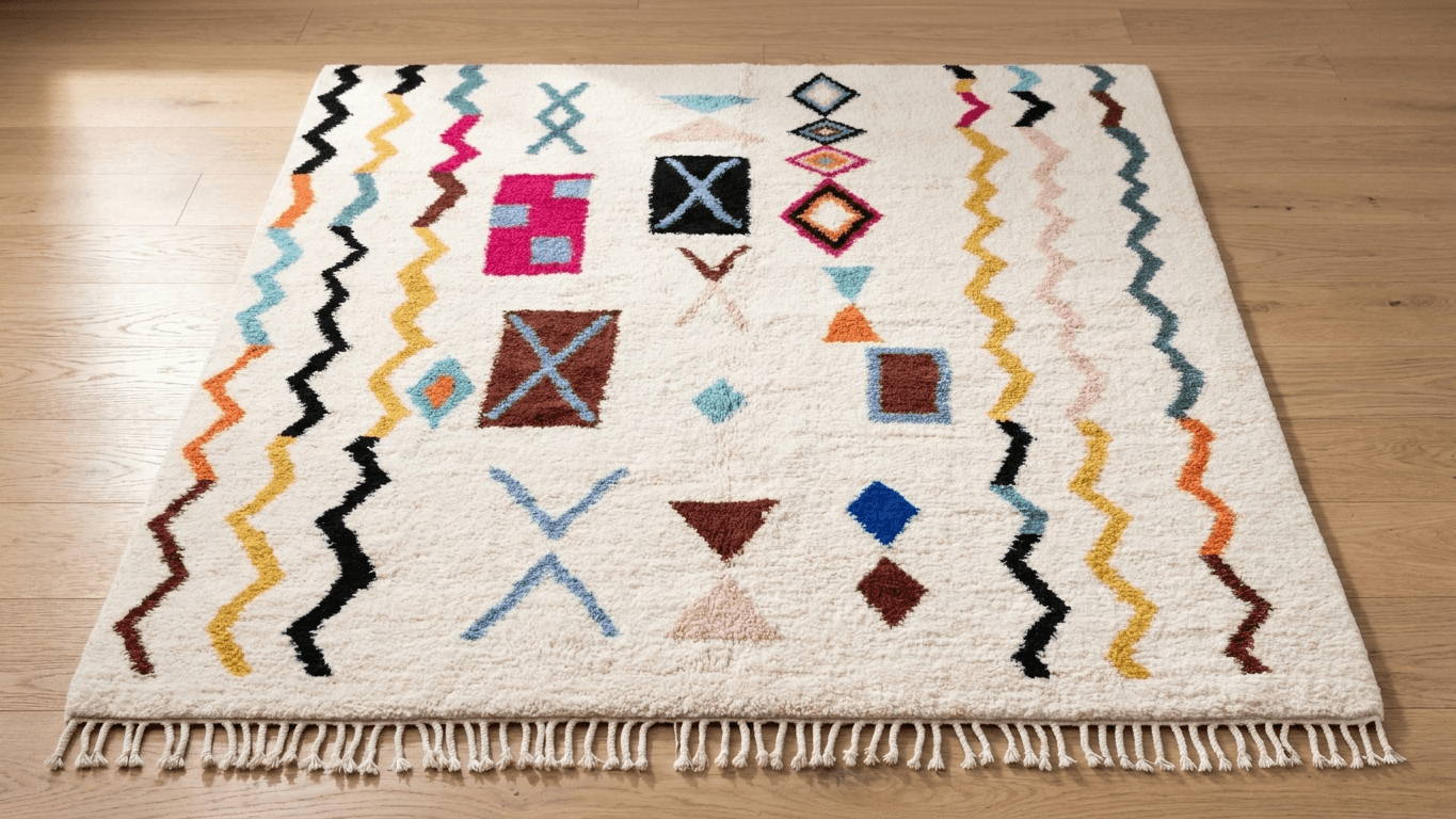 Handmade Wool Rug  Boho Living Room Decor