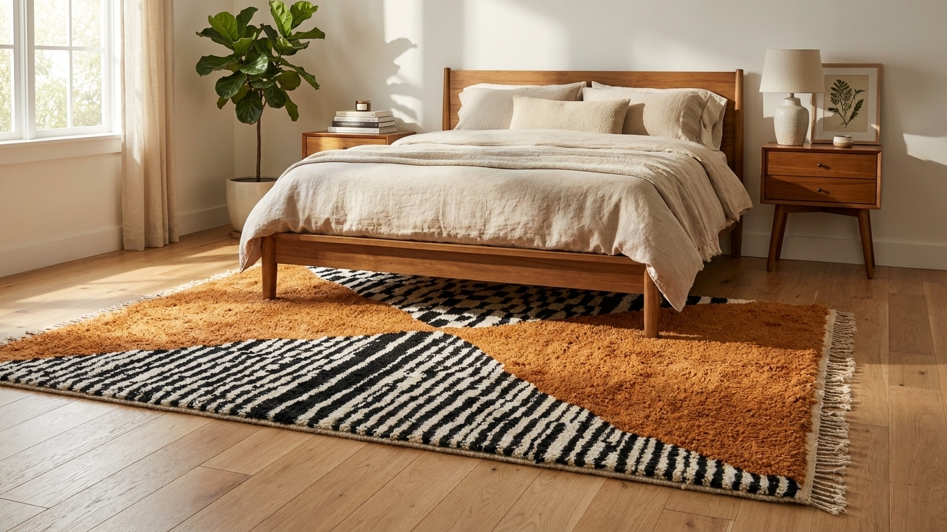 Handmade Wool Rug  Boho Living Room Decor