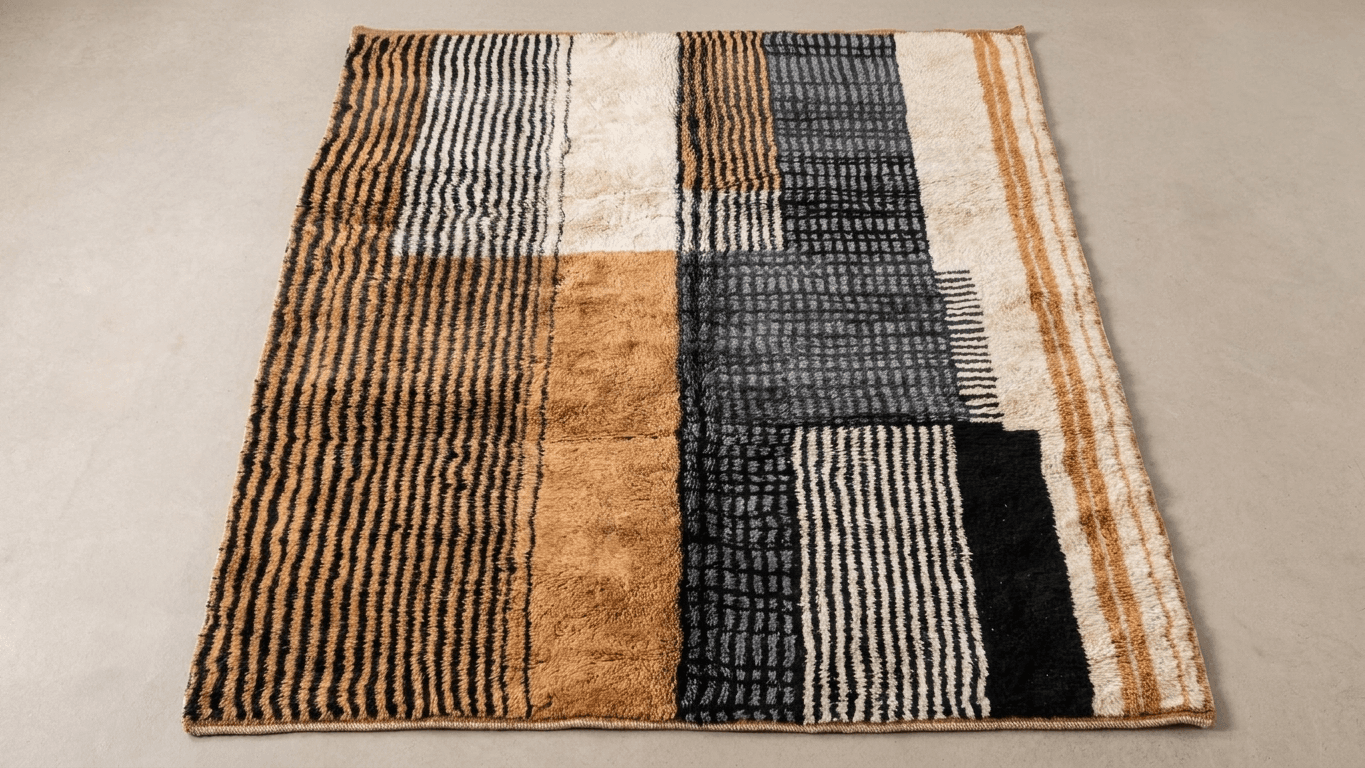 Handmade Wool Rug Beni Mrirt Boho Living Room Decor