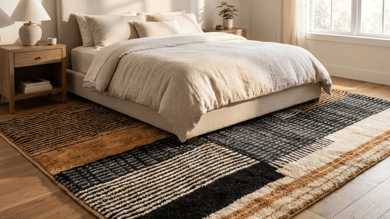 Handmade Wool Rug Beni Mrirt Boho Living Room Decor
