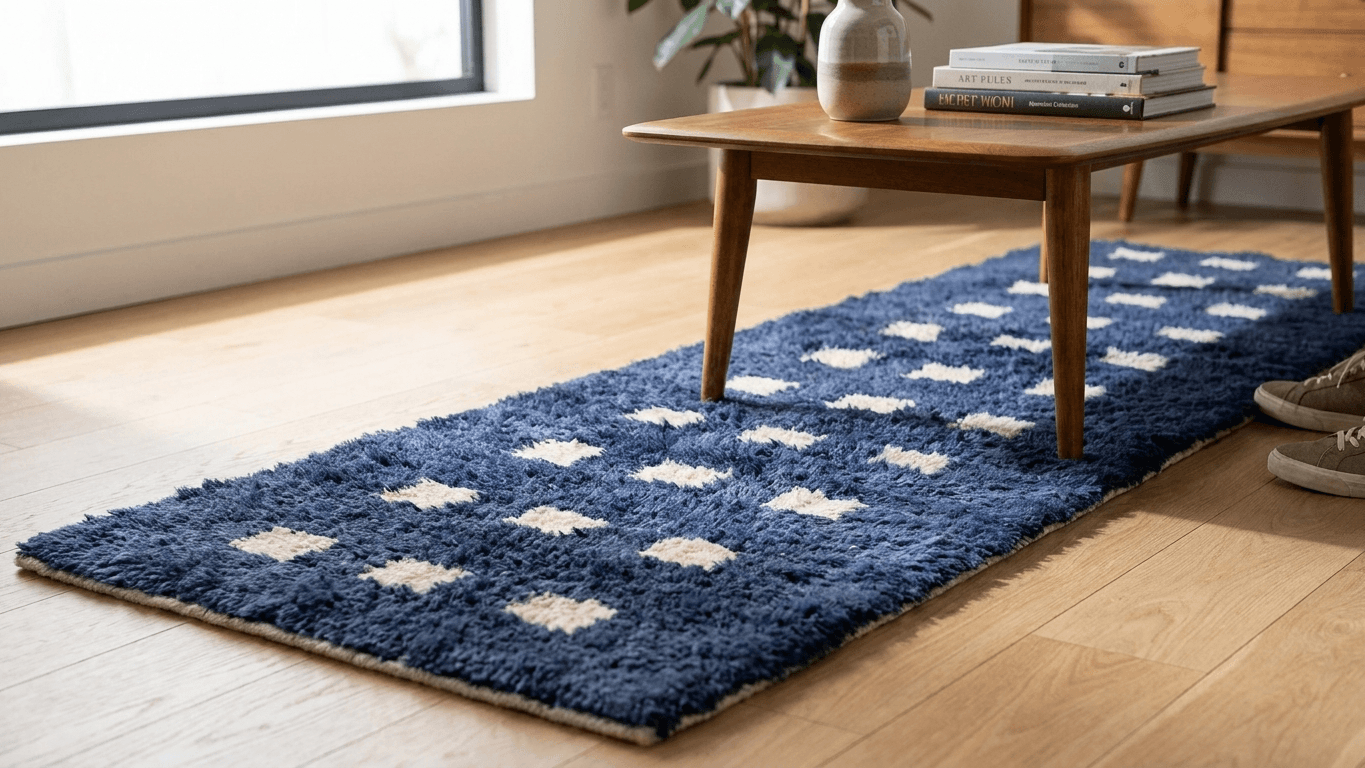 Handmade Wool Rug Boho Living Room Decor
