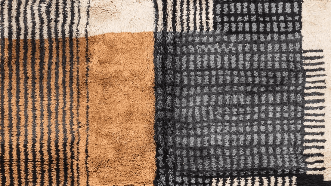 Handmade Wool Rug Beni Mrirt Boho Living Room Decor