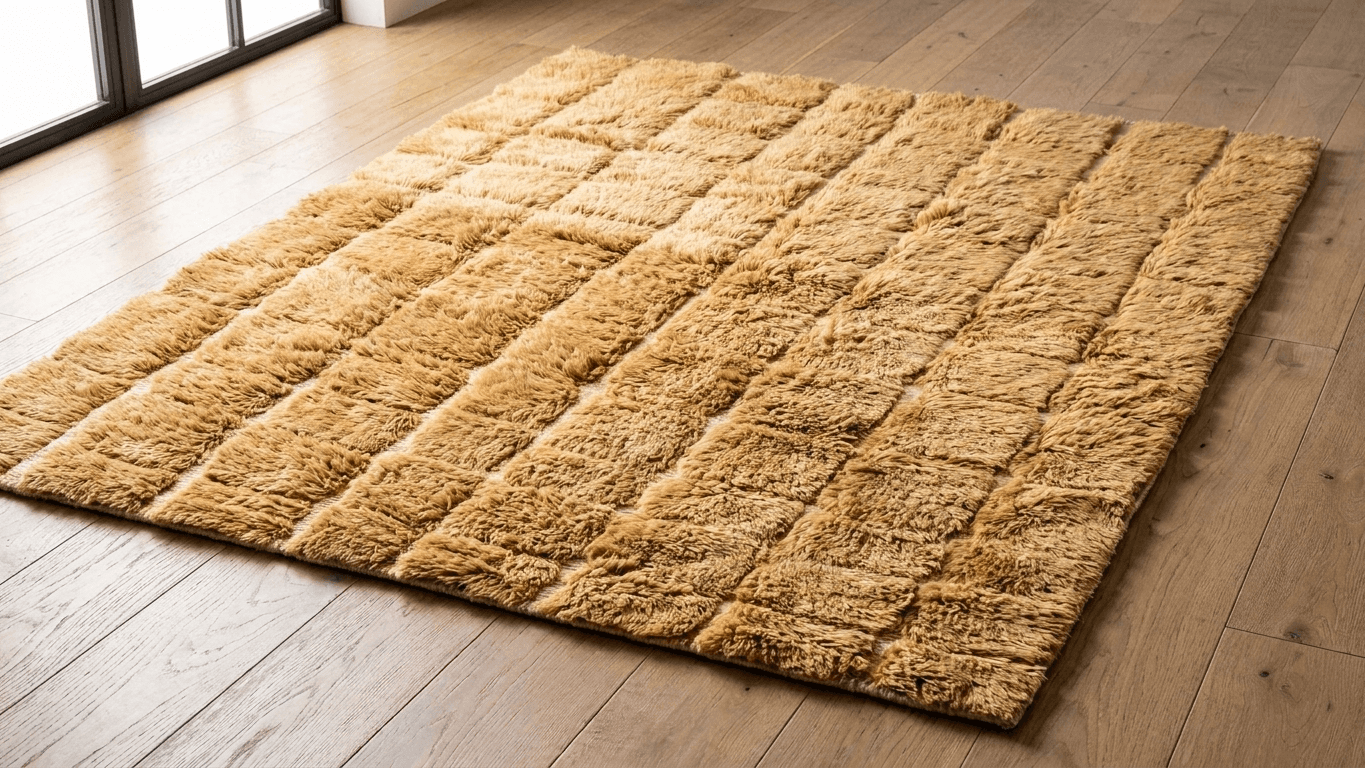 Handmade Wool Rug Beni Mrirt  Boho Living Room