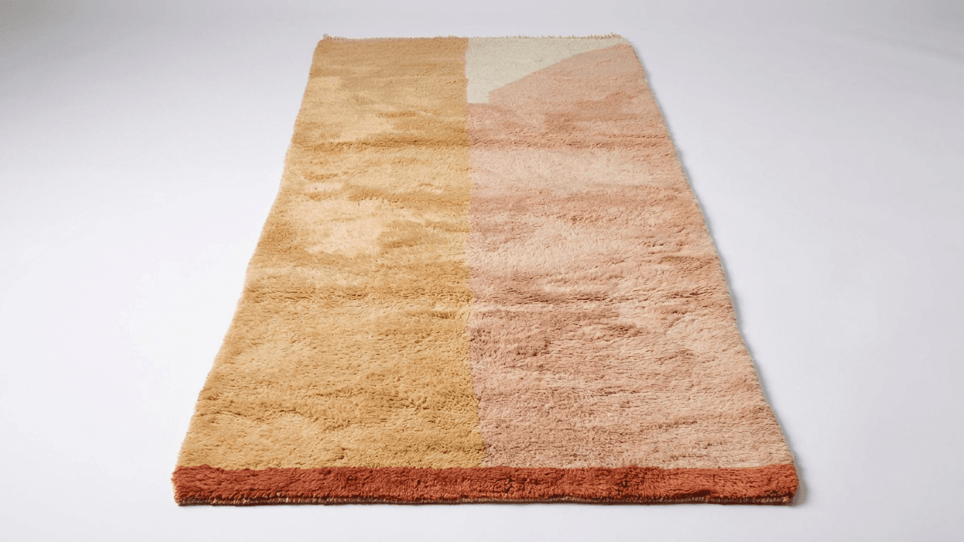 Handmade Wool Beni Mrirt Rug  Boho Bedroom Decor