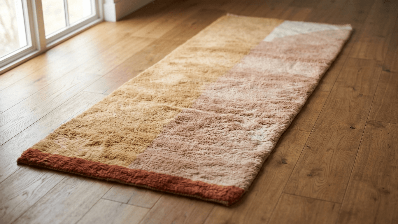 Handmade Wool Beni Mrirt Rug  Boho Bedroom Decor