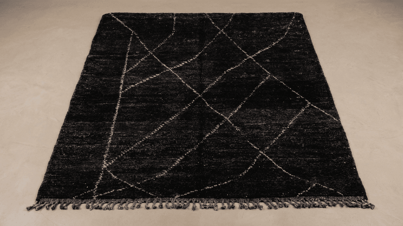 Black Linear Taznakht Rug