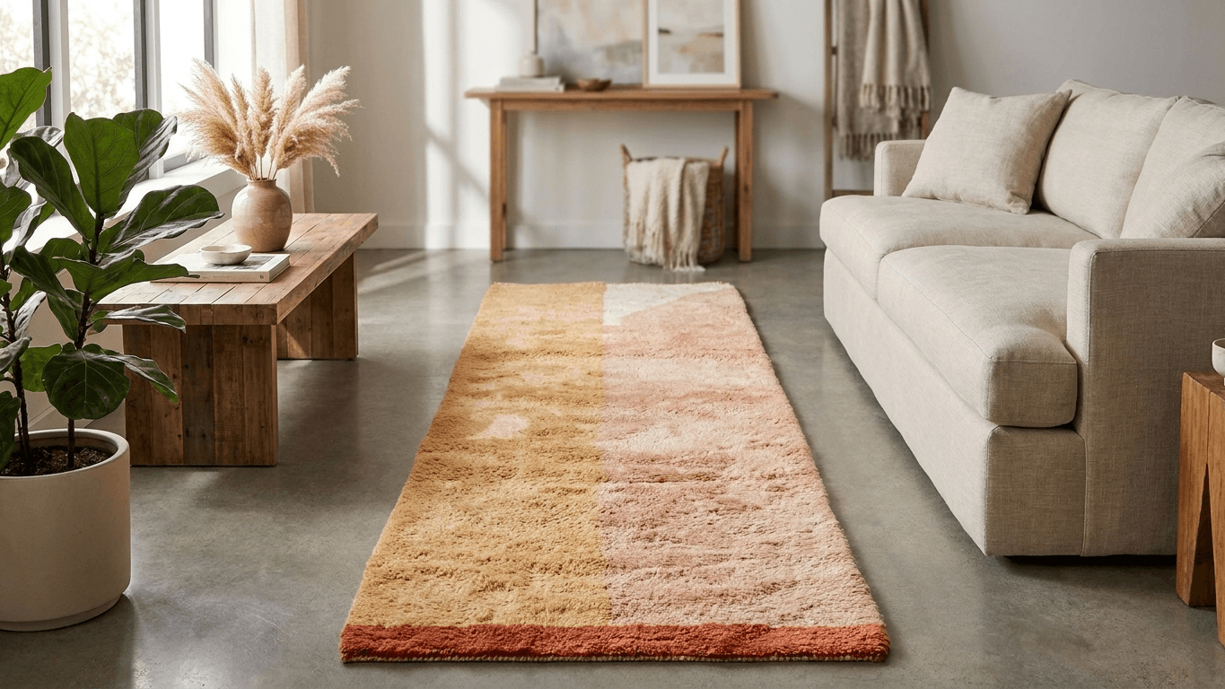 Handmade Wool Beni Mrirt Rug  Boho Bedroom Decor