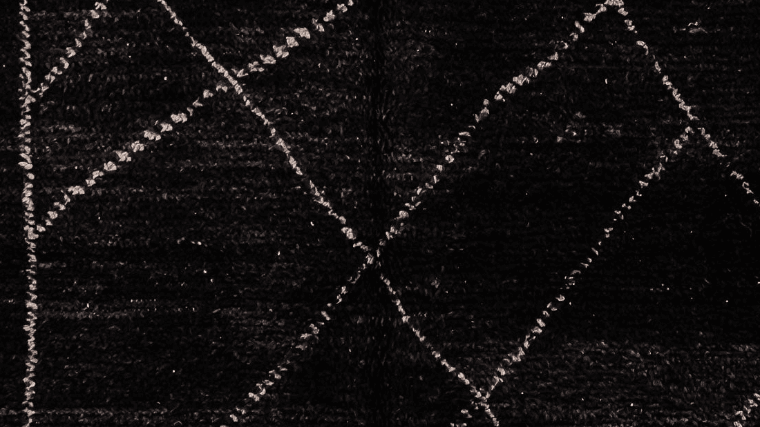 Black Linear Taznakht Rug