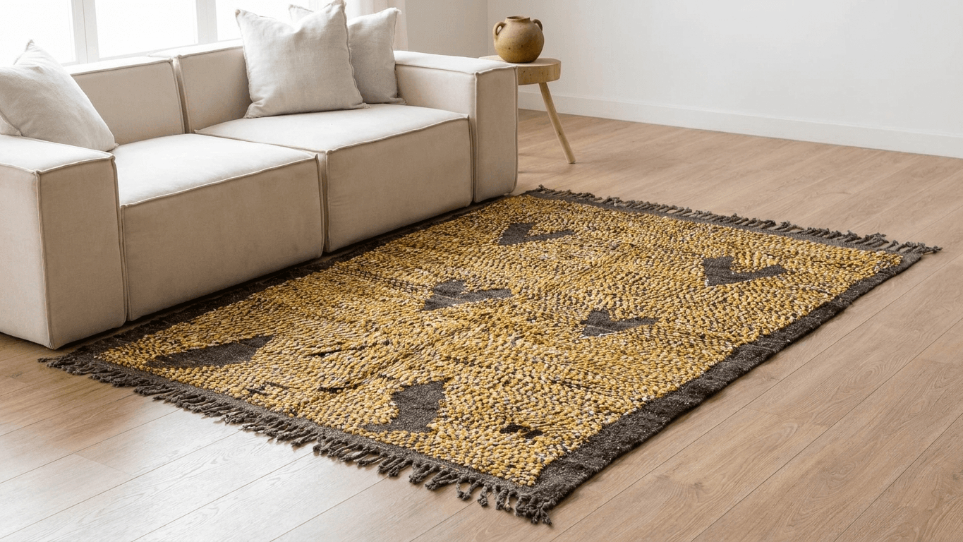 Yellow Geometric Kilim Taznakht Rug