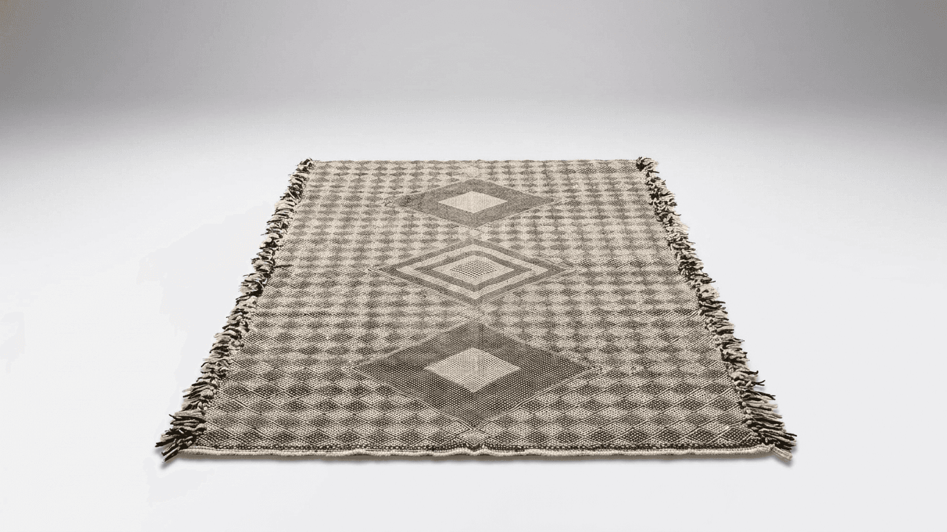 Neutral Tiered Diamond Taznakht Rug