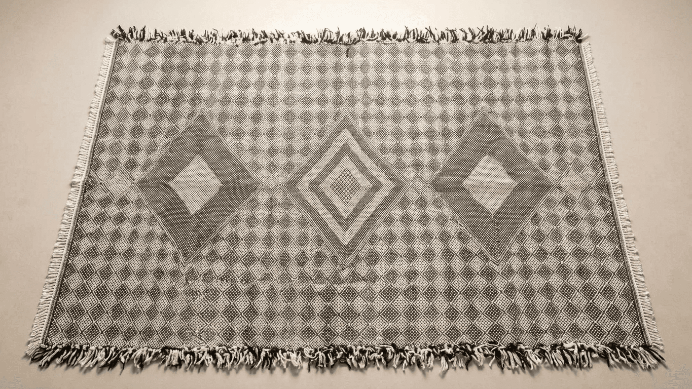 Neutral Tiered Diamond Taznakht Rug